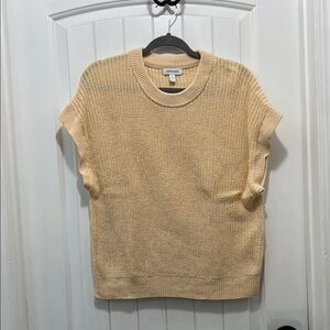 Nordstrom Cotton Sand Beige Sweater Vest Size S